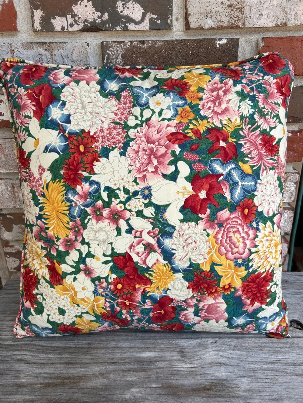 Vintage Ralph Lauren Thousand Flowers Feather Down Throw Pillow 18x18 one owner